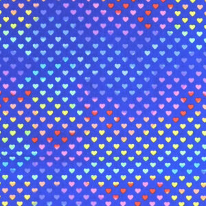 Quilting Patchwork Sewing Fabric Blue Rainbow Hearts 50x55cm FQ