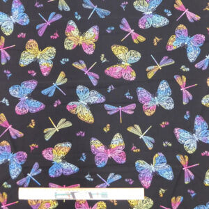 Quilting Patchwork Sewing Fabric Rainbow Butterfly 50x55cm FQ