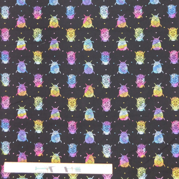 Quilting Patchwork Sewing Fabric Rainbow Beetle 50x55cm FQ