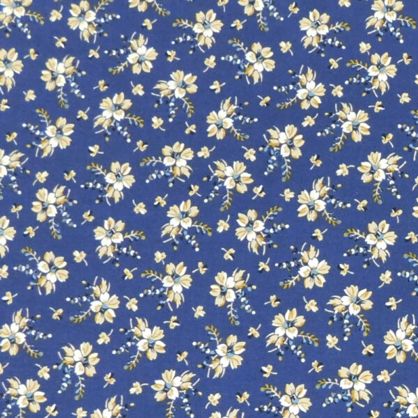 Quilting Patchwork Sewing Fabric Navy Flowers Small 50x55cm FQ