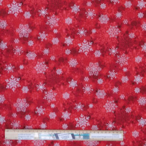 Quilting Patchwork Sewing Fabric Xmas Snowflakes Red 50x55cm FQ