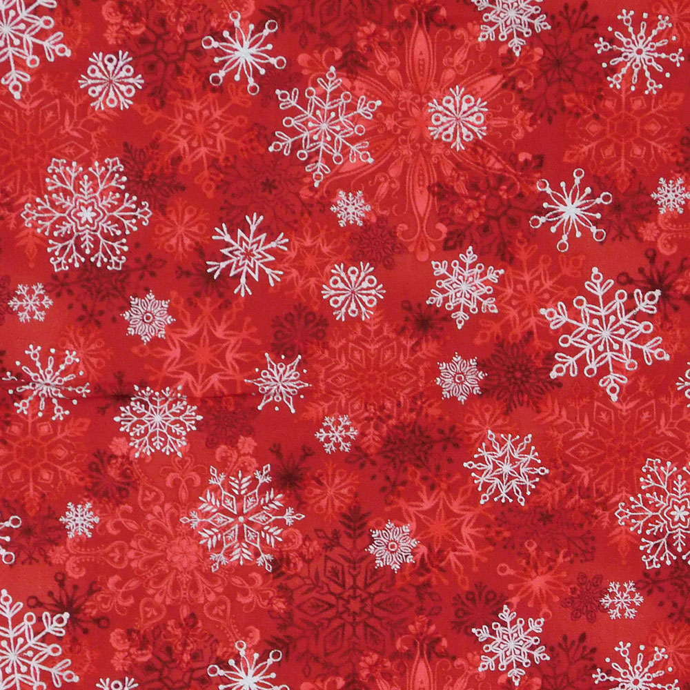 Patchwork Quilting Sewing Fabric CHRISTMAS SNOWFLAKES SPOTS 50x55cm FQ New 