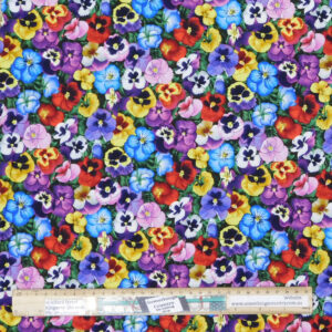 Quilting Patchwork Sewing Fabric Pansy Flowers 50x55cm FQ