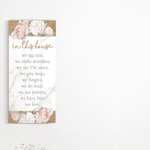 French Country Wooden Print Mothers Day In This House 30x60cm Sign