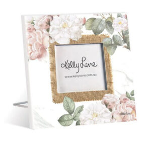 French Country Standing Mothers Day Floral Hessian Photo Frame