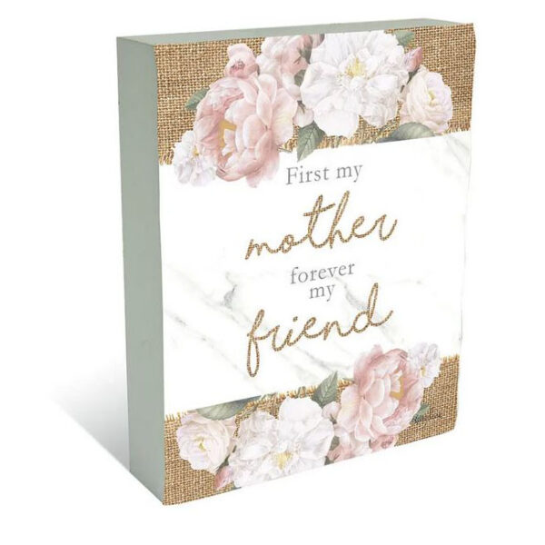 French Country Wooden Print Mothers Day Forever Friend 20x25cm