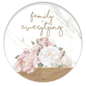 French Country Wooden Print Mothers Day Family Everything Round 48cm