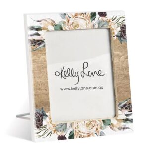 French Country Standing White Protea Floral 5x7inch Photo Frame