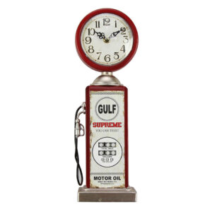 French Country Retro Standing Clock Fuel Bowser Gulf Oil