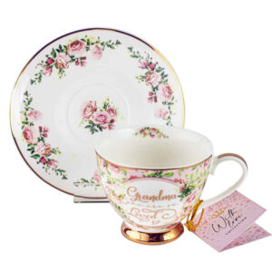 French Country Kitchen Tea Cup and Saucer Grandma You Are Loved Set