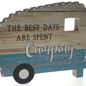 Country Wooden Farmhouse Sign Caravan Best Days Spent Camping Plaque