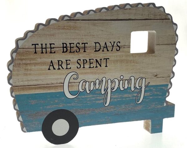 Country Wooden Farmhouse Sign Caravan Best Days Spent Camping Plaque