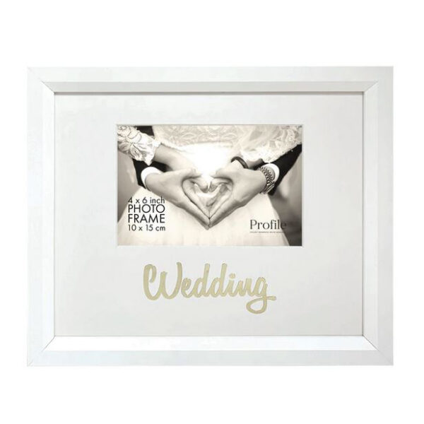 Country White Wooden Photo Frame Metallic Wedding 6x4 Inch