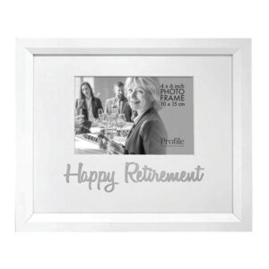 Country White Wooden Photo Frame Metallic Happy Retirement 6x4 Inch