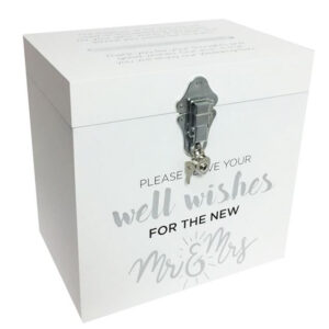 Wooden Wishing Well Wishes for Mr & Mrs Wedding Engagement Card Box
