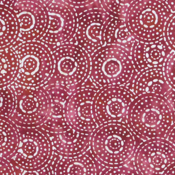 Quilting Patchwork Batik Fabric Aboriginal Maroon Circles 50x55cm FQ