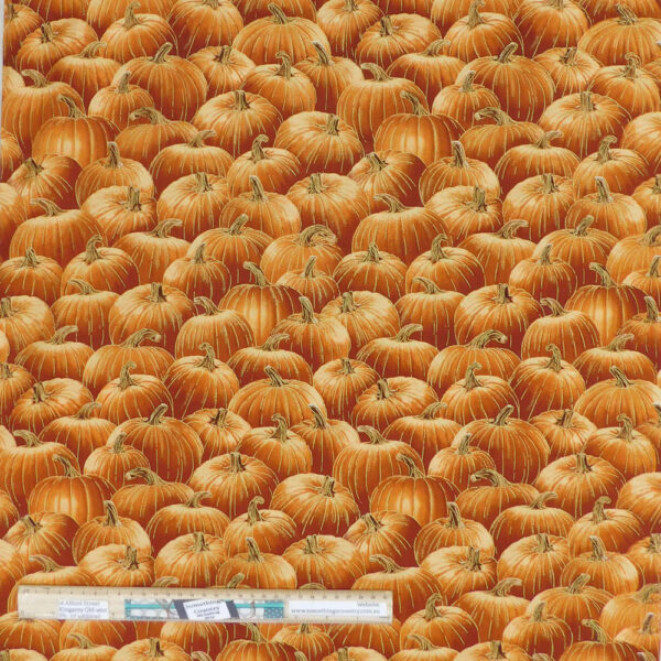 Quilting Patchwork Sewing Fabric Pumpkins Metallic 50x55cm FQ