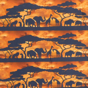 Patchwork Quilting African Safari Sunset Border 53x110cm Fabric
