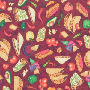 Quilting Patchwork Sewing Fabric Mexican Food 50x55cm FQ