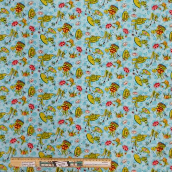 Quilting Patchwork Sewing Fabric Lillypad Frogs 50x55cm FQ