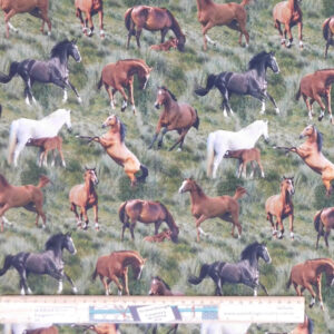 Quilting Patchwork Sewing Fabric Mixed Horses 50x55cm FQ