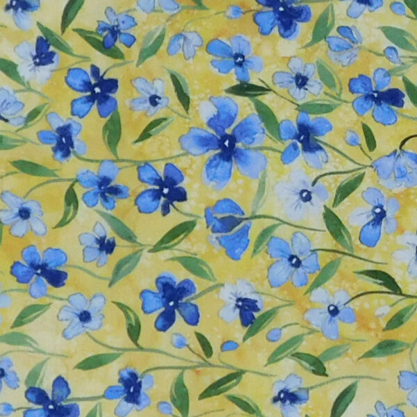Quilting Patchwork Sewing Fabric Forget Me Nots Yellow 50x55cm FQ