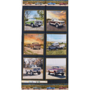 Patchwork Quilting Vintage Vehicles Utes A Panel 62x110cm Fabric