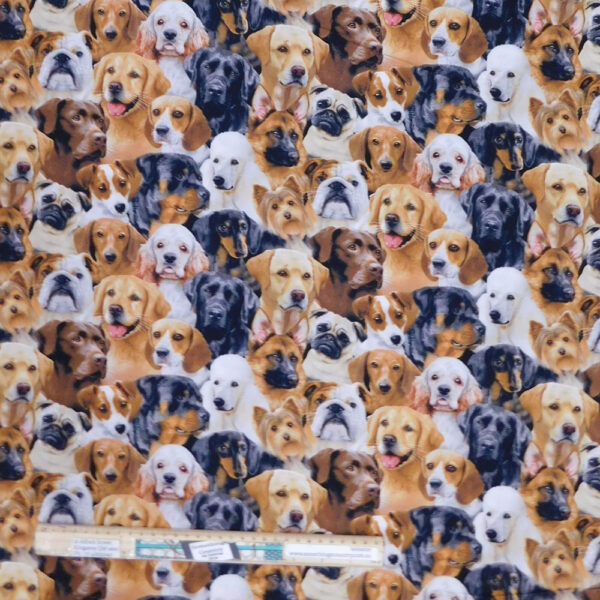 Quilting Patchwork Sewing Fabric Lots of Dogs 50x55cm FQ