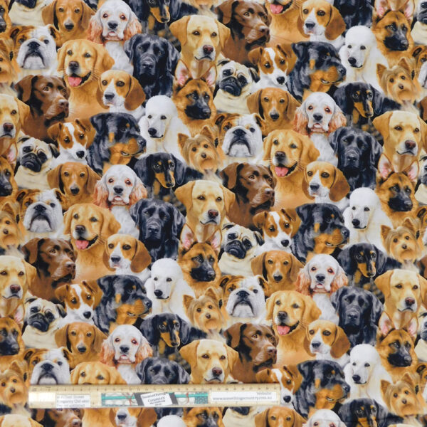 Quilting Patchwork Sewing Fabric Lots of Dogs 50x55cm FQ