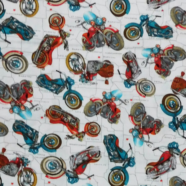 Quilting Patchwork Sewing Fabric American Motorbikes 50x55cm FQ
