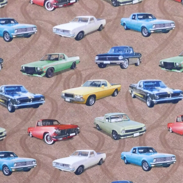 Quilting Patchwork Sewing Fabric Aussie Icons Cars B 50x55cm FQ
