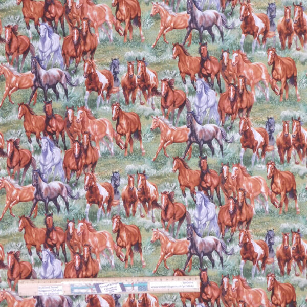 Quilting Patchwork Sewing Fabric Wild and Free Horses 50x55cm FQ
