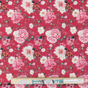 Quilting Patchwork Sewing Fabric Flower Festival Pink 50x55cm FQ