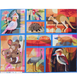 Patchwork Quilting Sewing Wildlife of Australia 96x110cm Fabric Panel
