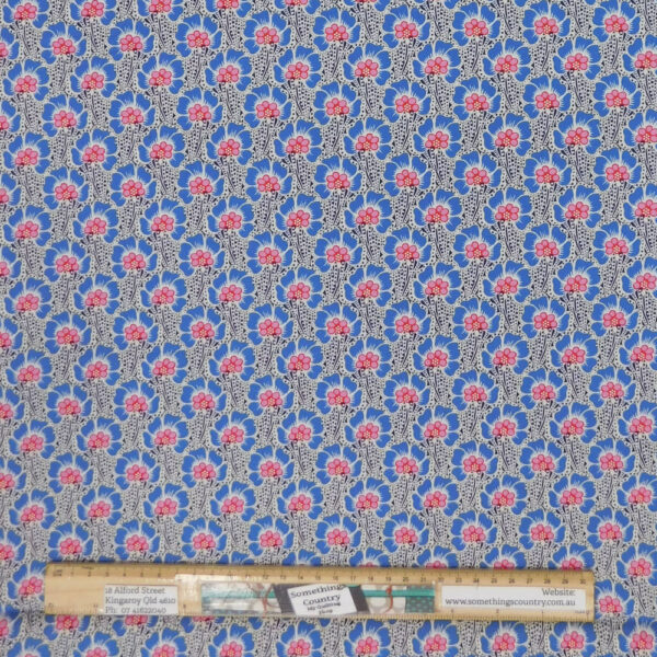 Quilting Patchwork Fabric TILDA Cotton Beach Flower Blue 50x55cm FQ