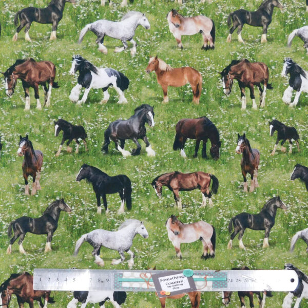 Quilting Patchwork Sewing Fabric Heavy Horses Assorted 50x55cm FQ