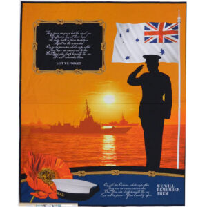Patchwork Quilting Sewing ANZAC Navy 91x110cm Fabric Panel