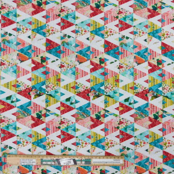 Quilting Patchwork Sewing Fabric Geometric Triangles 50x55cm FQ