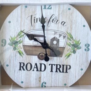 French Country Retro Wall Clock 34cm Caravan Time for a Road Trip
