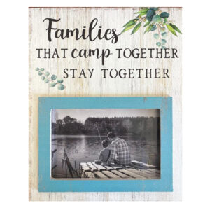 Country Wooden Photo Frame Family Camps Together Plaque