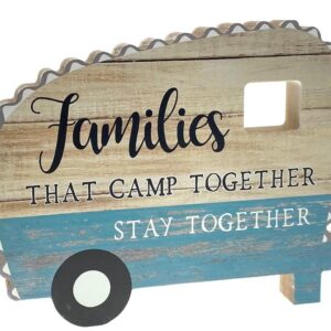 Country Wooden Farmhouse Sign Caravan Families Camp Together Plaque