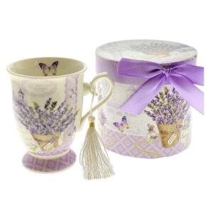 Kitchen Tea Coffee Mug Lavender Butterfly Cup Gift Boxed