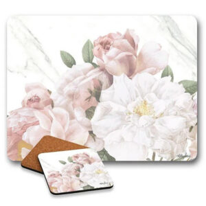 Kitchen Cork Backed Placemats AND Coasters Mothers Day Floral Set 6