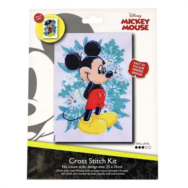 Disney Mickey Mouse No Count Cross Stitch Kit