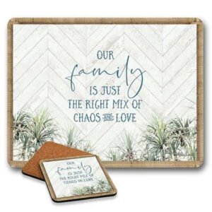 Kitchen Cork Backed Placemats AND Coasters Pandanus Family Set 6