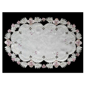 French Country Doiley Annalise Doily Lace Mat for Table or Duchess 30x45cm Oval