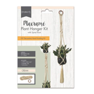 Make It Creative Macrame Kit Plant Hanger Kit Cream Spiral Knot