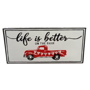 Country Metal Enamel Farmhouse Sign Life is Better on the Farm Plaque