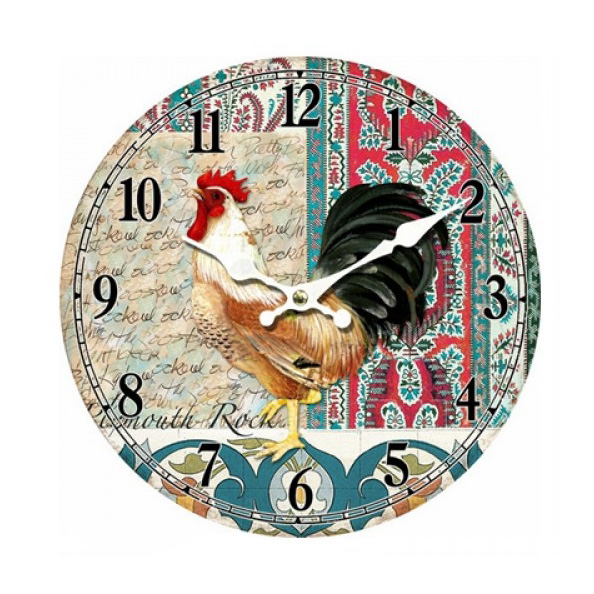 Clock French Country Wall Hanging Clocks Rooster D 34cm