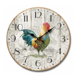 Clock French Country Wall Hanging Clocks Rooster A 34cm